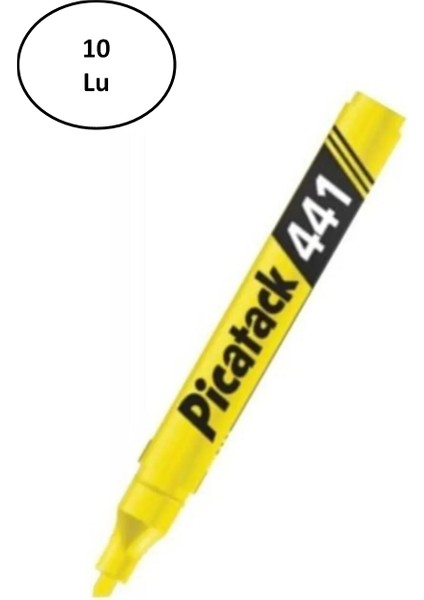 Force Picatack 441 Fosforlu Kalem Sarı 10'lu