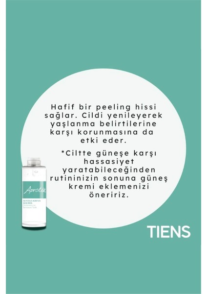 Kadın Tiens Aprotie Glycolic Acid %5 Aha + Bha Canlandırıcı ve Temizleyici Tonik
