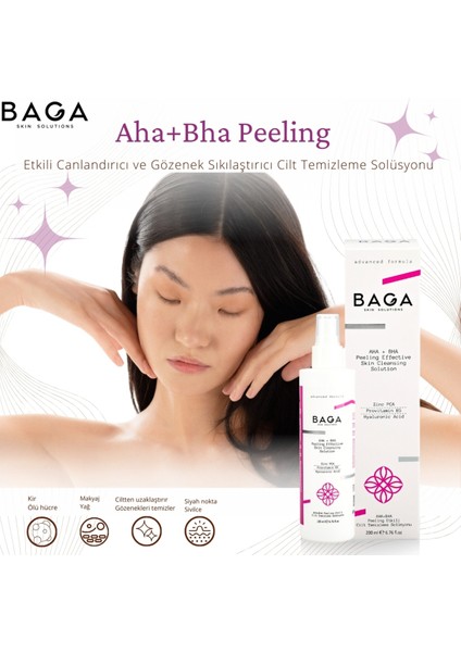 Aha+Bha Peeling Etkili Canlandırıcı Cilt Temizleme Solüsyonu 200 ml
