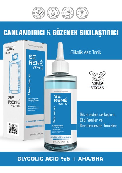 Tüm Ciltler Için Glikolik Asit Tonik 200 ml