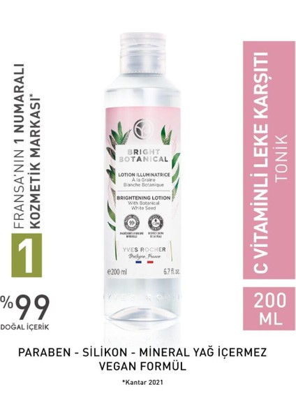 Yves Rocher Tonik - Leke ve Kırışık Karşıtı Bitkisel Kompleks Bakım / Bright Botanical 200 ml