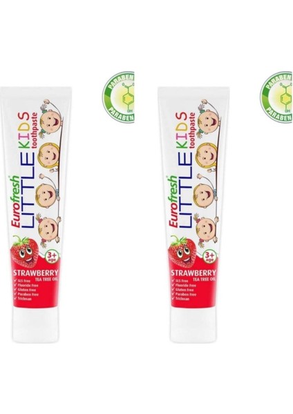 Eurofresh 3 Yaş Üzeri Çocuklar Için Çilek Aromalı Diş Macunu- Little Kids 50 G x 2 Adet