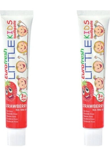 Eurofresh 3 Yaş Üzeri Çocuklar Için Çilek Aromalı Diş Macunu- Little Kids 50 G x 2 Adet