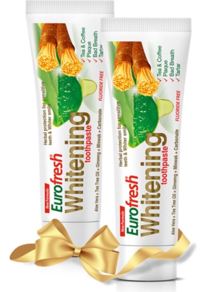 Aloe Veralı Misvaklı Beyazlatıcılı Diş Macunu 2li Alım 112GR