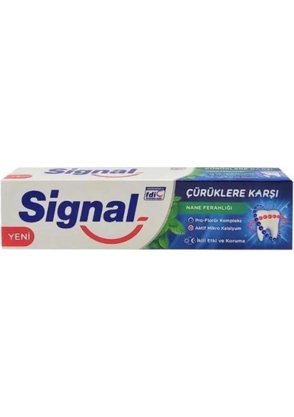 Signal Çürüklere Karşı Nane Ferahlığı 100 ml Diş Macunu x 2 Adet