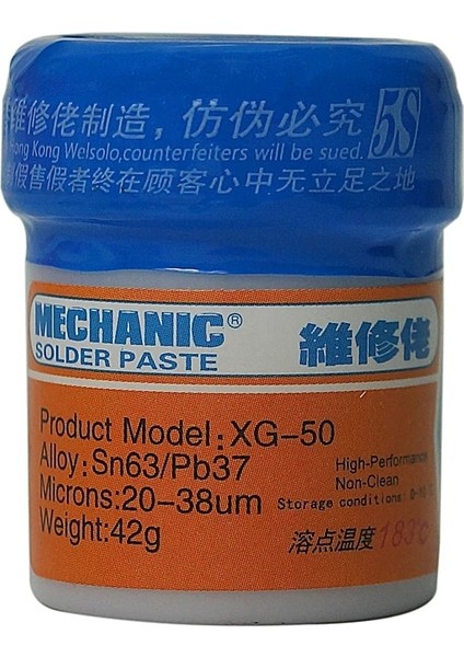 Lehim Akısı Pastası Xg-50 42G SN63PB37 Kalay Lehimleme Kalay Krem Kaynak Fluxları Smd (Yurt Dışından) modelleri