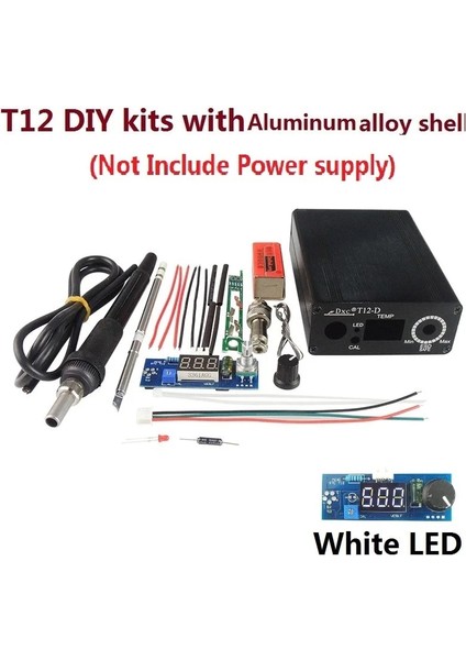 Alaşım Tarzına Sahip Beyaz LED Yeni Elektrik Ünitesi Dijital Havya Istasyonu Sıcaklık Kontrol Kitleri Hakko T12 Kolu Dıy Kitleri LED Titreşim Anahtarı (Yurt Dışından)
