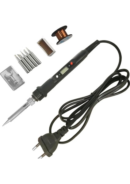 80W Siyah Set Stili 220V 80W Dijital Elektrikli Havya Seti Seti Sıcaklık Ayarlanabilir 220V 110V Kaynak Aracı Seramik Isıtıcı Lehimleme Ipuçları Rework (Yurt Dışından)