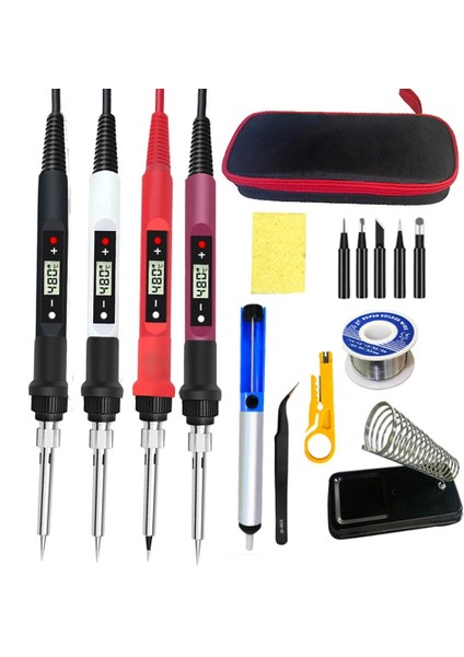 80W Siyah Set4 Tarzı 80W 220V 80W Dijital Elektrikli Havya Seti Seti Sıcaklık Ayarlanabilir 220V 110V Kaynak Aracı Seramik Isıtıcı Lehimleme Ipuçları Rework (Yurt Dışından) fırsatları