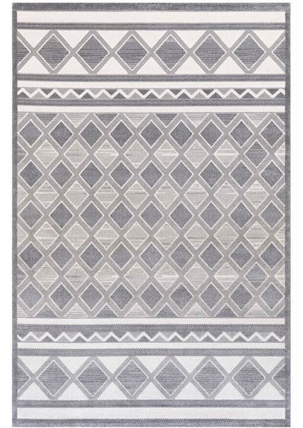 Elmina Gri Beyaz Halı Yumuşak Oturma Odası Salon Çocuk Odası Mutfak Halısı F0287 60 x 110