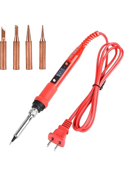 Kırmızı Stil 80W 110V Jcd W Havya Ipuçları Kiti Dijital Ekran Ayarlanabilir Sıcaklık Lehim Istasyonu Kaynak Onarım Aracı (Yurt Dışından)