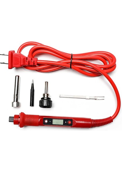 80W Koyu Kırmızı Set Stili 110V 80W Dijital Elektrikli Havya Seti Seti Sıcaklık Ayarlanabilir 220V 110V Kaynak Aracı Seramik Isıtıcı Lehimleme Ipuçları Rework (Yurt Dışından) modelleri