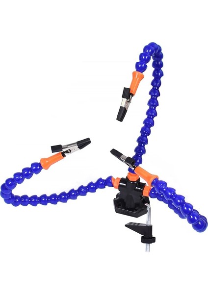5 Arms Pro1 Stili Esnek Tutucu Timsah Kolları Klip Kelepçe Lehimleme Yardım Üçüncü El Pcb Ayarlanabilir Kaynak Masası 3x Büyüteç LED Lamba (Yurt Dışından) indirimleri