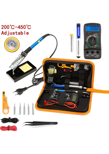 Gösteri Tarzı Olarak 110V Abd Fişi Sıcaklık Ayarlanabilir Elektrikli Havya Kiti 110V 220V 80W Havya Kiti XL830L Multimetre Kaynak Aracı Kiti (Yurt Dışından)