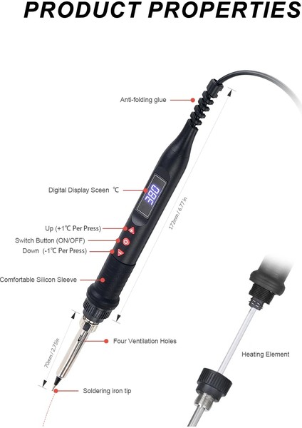 908U Set2 Stili 80W 110V Jcd Yeni Havya Kiti 80 W LCD Dijital Ekran Ayarlanabilir Sıcaklık Anahtarı ile Taşınabilir Demir Kaynak Araçları 908U (Yurt Dışından)