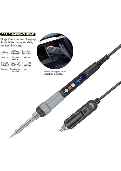 Fiş Seti Stili 12-24V 72W Elektrikli Havya Dijital Sıcaklık Ayarı Seramik Isıtma Ayrılabilir Araba Elektronik Tamir Kaynak Araçları (Yurt Dışından) fırsatları