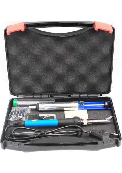 Set7 Stili 220V Ab Fiş Versiyonu Ab Tak 60W 220V 110V Ayarlanabilir Sıcaklık Elektrikli Havya Kiti Ipuçları Lehim Sökme Pompası Standı Cımbız Lehim Teli Kutusu (Yurt Dışından) fırsatları
