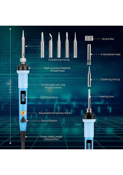 80W Havya Havya Kiti Sıcaklık Ayarlanabilir Kaynak Aracı On-Off Anahtarı Istasyonu Kalay Tel Lehimleme Standı (Yurt Dışından) fırsatları