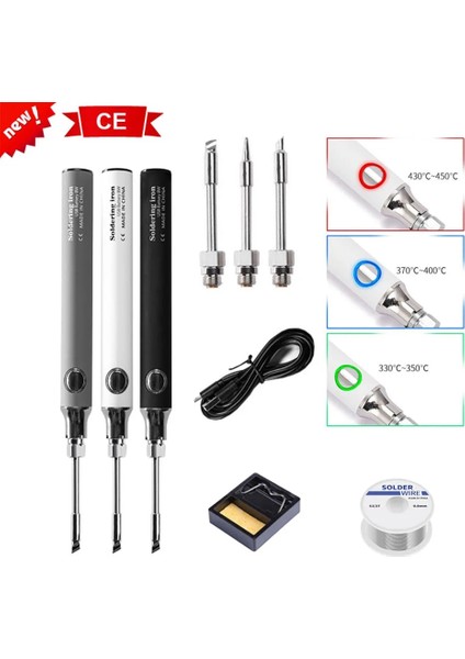 6 Parça Set-Beyaz Tarz 5V Şarj Edilebilir Elektrikli Havya Kiti Taşınabilir Komple USB Pil Kalay Lehim Seti Profesyonel Kablosuz Elektrikçi Araçları (Yurt Dışından) fiyatları