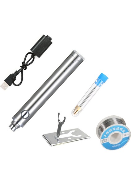 Gümüş Tel Stili ile USB 5 V Kablosuz Şarj Demir Şarj Edilebilir Havya Lehim Teli 510 Arayüzü Kaynak Onarım Aracı (Yurt Dışından)