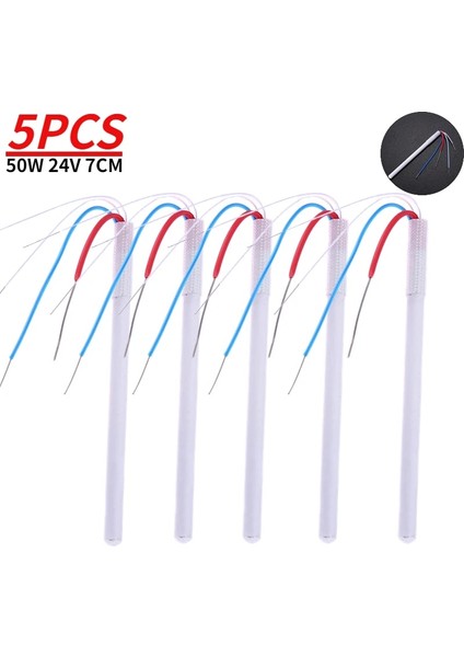5pcs Demir Isıtıcı Tarzı 50 W 24 V Isıtma Elemanı Eskitme Demir Seramik Isıtıcı Çekirdek 4 Telli Adaptör Havya Istasyonu Hakko Kaynaklar Için B (Yurt Dışından)