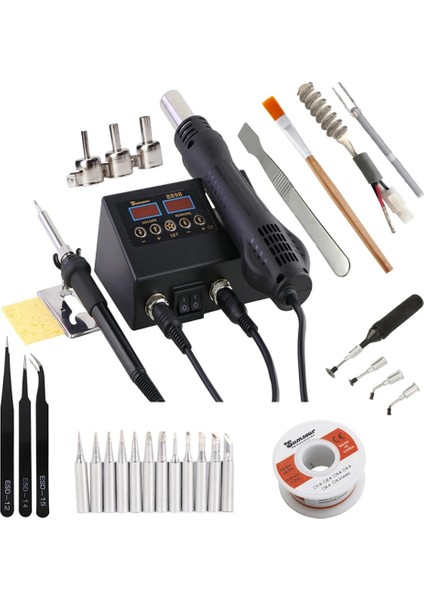 Set-1 Stili 110V Abd Fişi 2 In 1 Lehimleme Istasyonu LCD Dijital Ekran Kaynak Rework Istasyonu Elektrikli Havya Cep Telefonu Tamir Lehim Araçları (Yurt Dışından)