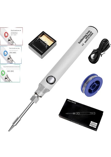 Beyaz Stil 8 Saat 5V 8W Akülü Havya Elektrikli USB Şarjlı Havya Seti Seti Lehimleme Kablosuz Şarj Havya (Yurt Dışından) fiyatları