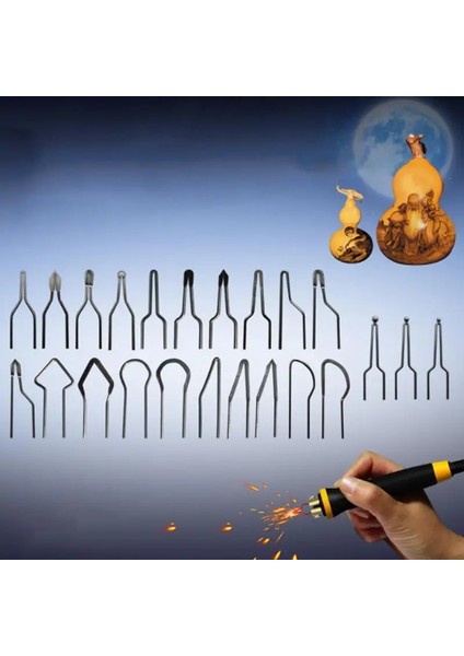 Yrography Tel Ucu Kiti Metal Alaşımlı Yüksek Empedans Ahşap Yakma Taşınabilir Isıtma Teli Yedek Oyma Mini Pirografik (Yurt Dışından)