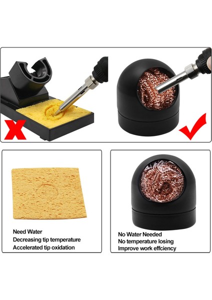 Tek Stil Kaynak Aksesuarları Lehimleme Havya Ucu Temizleyici Bakır Tel Topu Sünger ve Tutucu ile Blackgold Lehim Çıkarma Aracı (Yurt Dışından) fiyatları