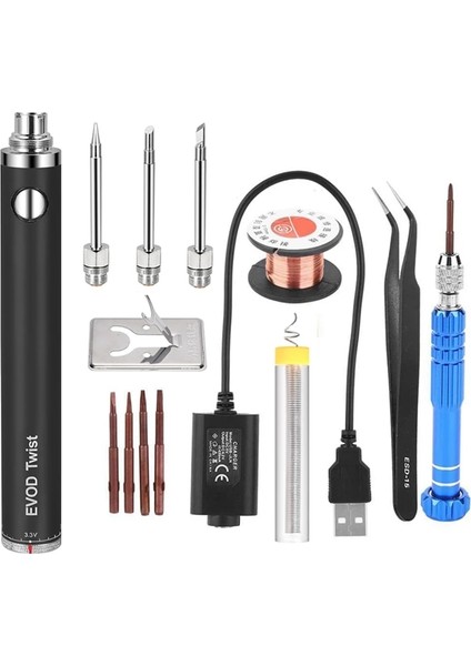 Kırmızı Stil 5V 15W Akülü Havya Elektrikli USB Şarjlı Havya Seti Seti Lehimleme Kablosuz Şarj Havya (Yurt Dışından) modelleri