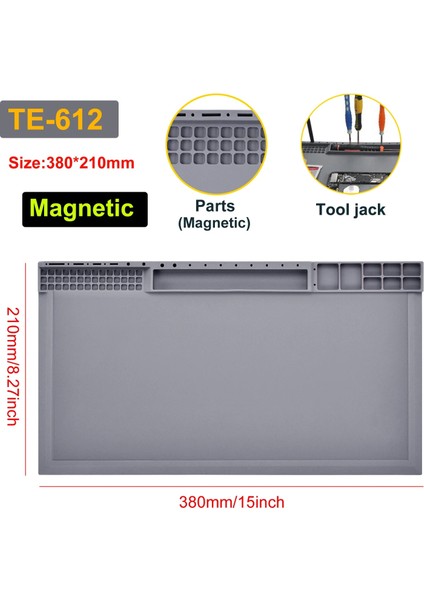 TE-616 Silikon Mat Stili Mewacalox Silikon Tamir Mat Manyetik Lehimleme Mat Isı Yalıtımı Elektronik Tamir Cep Telefonu Laptop Için Isıya Dayanıklı Ped (Yurt Dışından)
