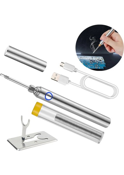 Şerit Ucu K Stili USB Taşınabilir Havya Kiti 5 V 8 W Elektrikli Kaynak Araçları ile LED Gösterge Işığı Kapaklı Hızlı Şarj Kaynak Araçları (Yurt Dışından)