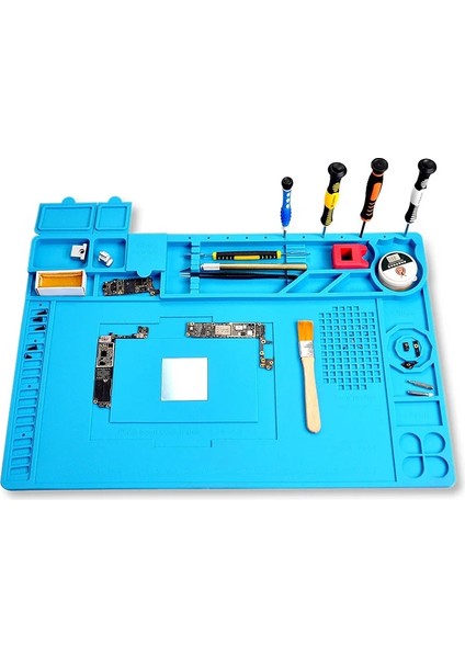 TE-609 210X330MM Tarzı Antistatik Esd Lehimleme Matı Bga Rework Istasyonu Için Büyük Ipad Tamir Isı Yalıtım Matı Ped Küçük Silikon Mat Kalın Lehimleme (Yurt Dışından)