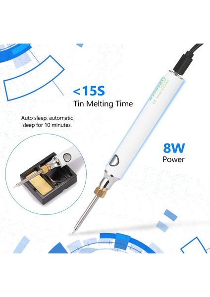 Havya Seti Stili Handskit USB Şarj Havya 5 V 8 W Ayarlanabilir Sıcaklık Elektrikli Havya Kiti ile Havya Istasyonu Lehim Teli (Yurt Dışından)