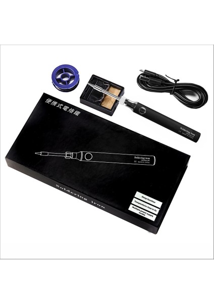 Siyah Stil Kablosuz Şarj Elektrikli Havya Havya USB 5V8W Hızlı Şarj Lityum Pil Taşınabilir Tamir Kaynak Araçları (Yurt Dışından)