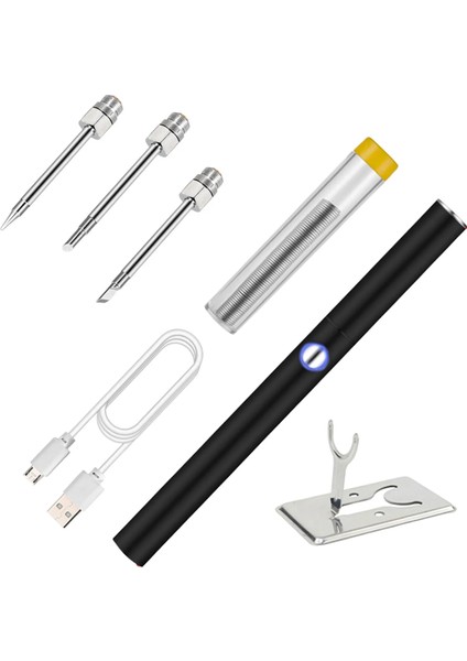 Siyah Uçlu B-C-K Stili USB Taşınabilir Havya Kiti 5 V 8 W Elektrikli Kaynak Araçları ile LED Gösterge Işığı Kapaklı Hızlı Şarj Kaynak Araçları (Yurt Dışından)