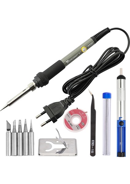 Set-1 Stili 220V Ab Fişi 60W Dahili Isıtma Elektrikli Havya Kiti Lehim Sökme Pompası Kaynak Aracı Seramik Isıtıcı Tamir (Yurt Dışından) indirimleri