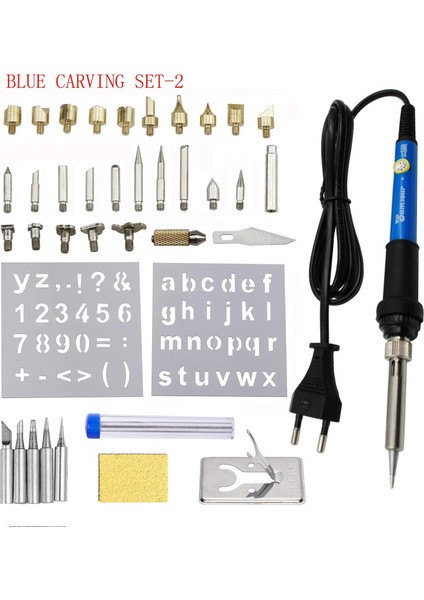 Siyah Set-2 Tarzı 220V Ab Fişi 80W Ayarlanabilir Sıcaklık Gravür Havya Aracı Ahşap Yakma Kabartma Havya Kalem Kaynak Aracı Kiti (Yurt Dışından) fırsatları