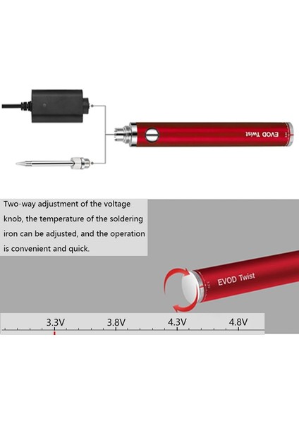 Siyah Stil 5V 15W Akülü Havya, USB Şarjlı Havya, Ayarlanabilir Voltajlı Havya (Yurt Dışından) indirimleri