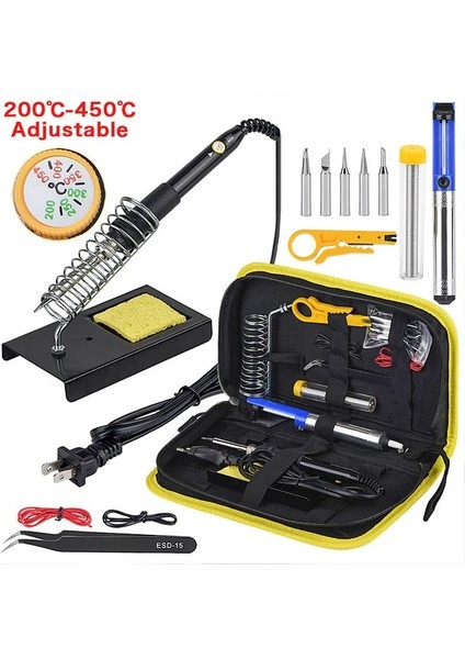 No.2 Tarzı 220V Ab Fişi Yeni Elektrikli Havya Kiti 60 W 220 V Sıcaklık Ayarlanabilir Havya Kiti Kaynak Aracı Seti Lehimleme Ipuçları Teller Istasyonu (Yurt Dışından)