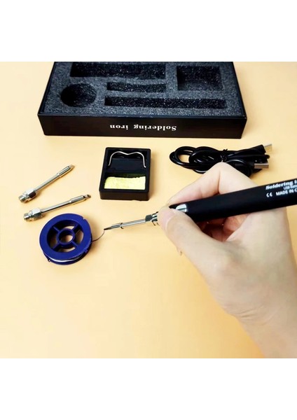 Siyah Tam Set Stili Orijinal Taşınabilir USB Havya Seti Ayarlanabilir Sıcaklık 8 W Seramik Çekirdek Isıtma Ev Kaynak Lehim Tamir Araçları (Yurt Dışından) indirimleri