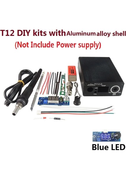 Alaşım Tarzına Sahip Mavi LED Yeni Elektrik Ünitesi Dijital Havya Istasyonu Sıcaklık Kontrol Kitleri Hakko T12 Kolu Dıy Kitleri LED Titreşim Anahtarı (Yurt Dışından)