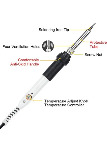 No.2 Tarzı 220V Ab Fişi Yeni Elektrikli Havya Kiti 60 W 220 V Sıcaklık Ayarlanabilir Havya Kiti Kaynak Aracı Seti Lehimleme Ipuçları Teller Istasyonu (Yurt Dışından) indirimleri