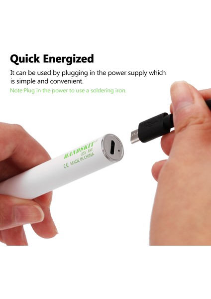 Sivri Kafa Stili Handskıt USB Şarj Havya 5 V 8 W Ayarlanabilir Sıcaklık Havya Kiti ile Havya Standı Tel Demir Kafaları (Yurt Dışından)