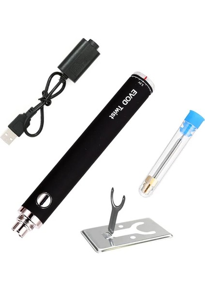 Siyah Stil 5V 8W Havya 5V 8W USB Kaynak Kablosuz Şarj Demir Lehim Tabancası Ayarlanabilir Sıcaklık Kaynak Onarım Aracı Mini Elektrikli Kiti (Yurt Dışından)