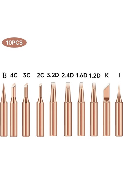 1 ADET-900M-T-IS Tarzı Saf Bakır Havya Ucu I+B+K+2.4d+3c Lehimleme Istasyonu Havya Kaynak Ucu Kafa Üst Sting Bga Kurşunsuz Aracı (Yurt Dışından) fiyatları