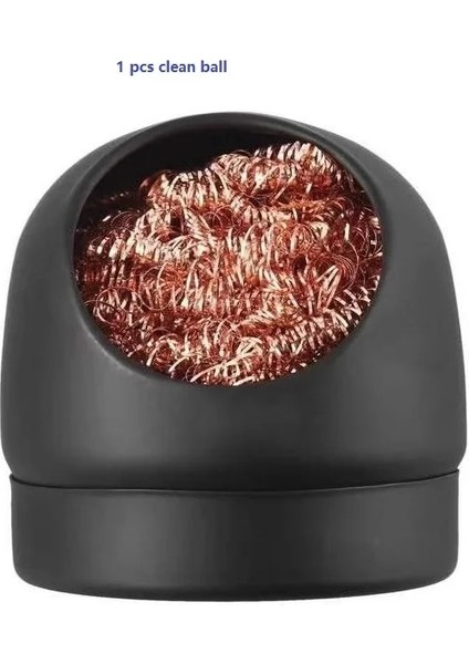 Siyah Tel Top Stili Havya Ipuçları Temizleme Süngeri Temizleme Topu Lehimleme Istasyonu Için Yüksek Sıcaklık Dayanıklı Sünger Ucu ve Çift Kafa Fırça (Yurt Dışından)