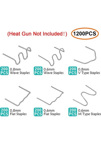 1200 Pcs Çivi Stili Kaynak Çubukları Sıcak Zımba Tamir Makinesi Plastik Kaynak Sıcak Zımba Araba Oto Tampon Tamir Ön Kesim Dalga Zımba (Yurt Dışından)