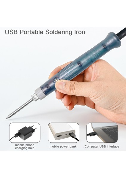 8W USB Tarzı Taşınabilir USB Havya Profesyonel Elektrikli Isıtma Araçları Rework Gösterge Işığı Kolu Kaynak Tabancası Açık Onarım Aracı (Yurt Dışından) modelleri