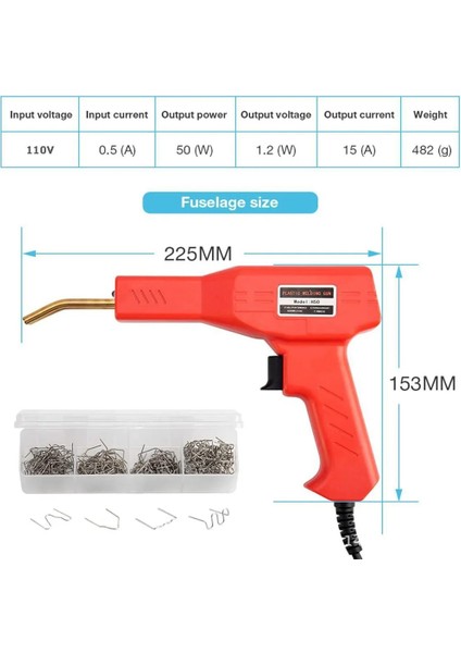 Kırmızı Stil 50W Kullanışlı Plastik Kaynakçı Pvc Plastik Tamir Makinesi Sıcak Zımba Makinesi Araba Tampon Tamir Kullanışlı Plastik Araba Tamir Aracı (Yurt Dışından) indirimleri